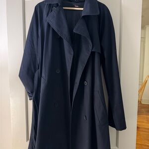 Quince Navy Blue Trench Coat